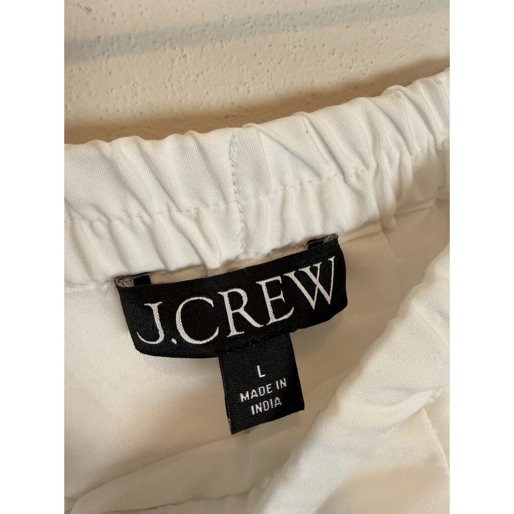 J. Crew Pleated tie-waist mini skirt Large White Pleated Skirt NEW - Picture 4 of 7